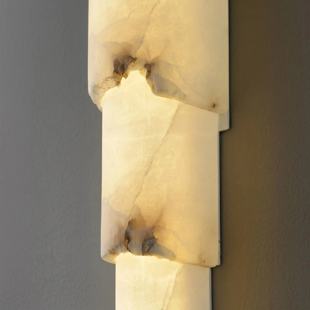 Natural Veined Alabaster Wall Light