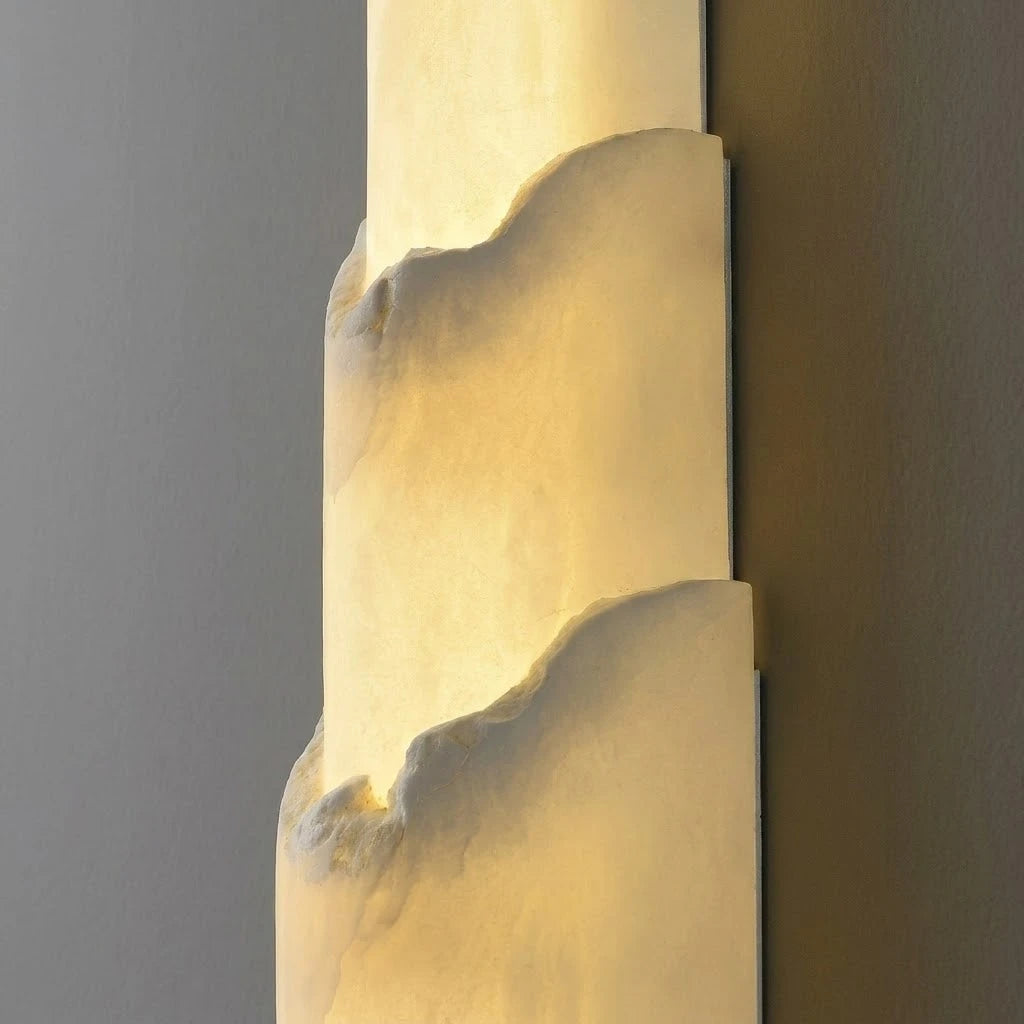 Natural Veined Alabaster Wall Light