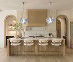 Modern Colorful Petal Pendant Light Over Kitchen Breakfast Bar