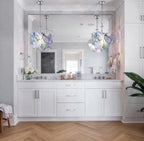 Modern Colorful Petal Art Glass Pendant Lights in Bathroom Vanity Setting