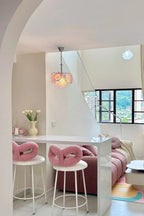 Modern Colorful Petal Art Glass Pendant Light in Cozy Interior