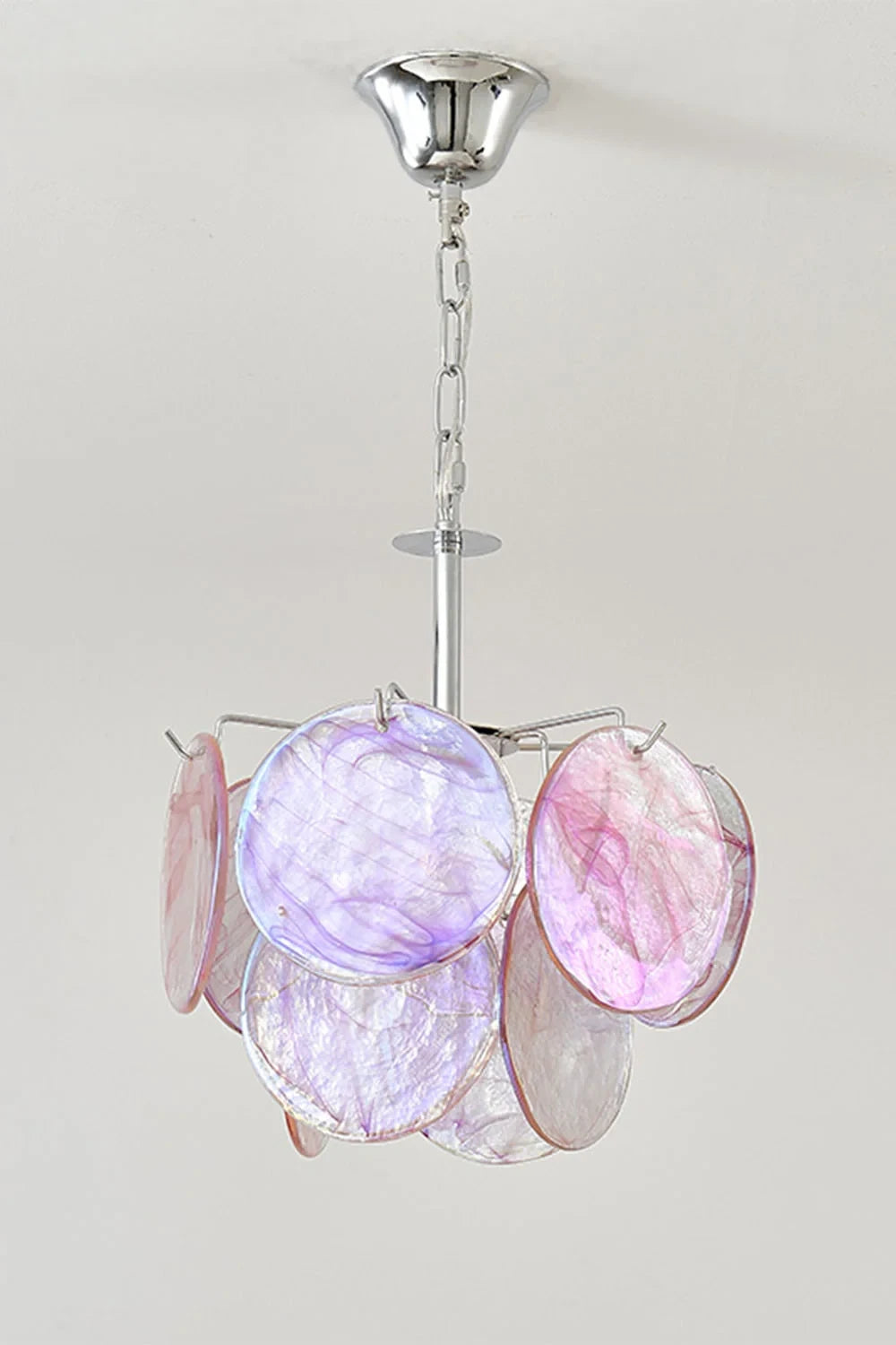 Nebula Disc Art Glass Chandelier