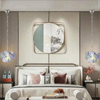 Modern Colorful Petal Art Glass Pendant Light in Master Bedroom