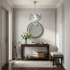 Modern Colorful Petal Pendant Light Along Hallway Foyer