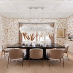 Modern Colorful Disc Art Glass Linear Chandelier in Elegant Dining Area