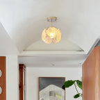 Modern Colorful Disc Ceiling Light in Arched Corridor Interior