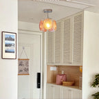 Modern Colorful Disc Art Glass Ceiling Light in Entryway Setting