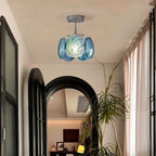 Modern Colorful Disc Semi-Flush Mount Ceiling Light in Contemporary Home