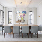 Modern Gradient Disc Art Glass Chandelier in Contemporary Living Space