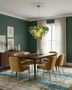 Modern Green Gradient Disc Art Glass Chandelier in Stylish Living Room