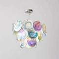 Illuminated Modern Multi-Color Gradient Disc Chandelier Studio Shot
