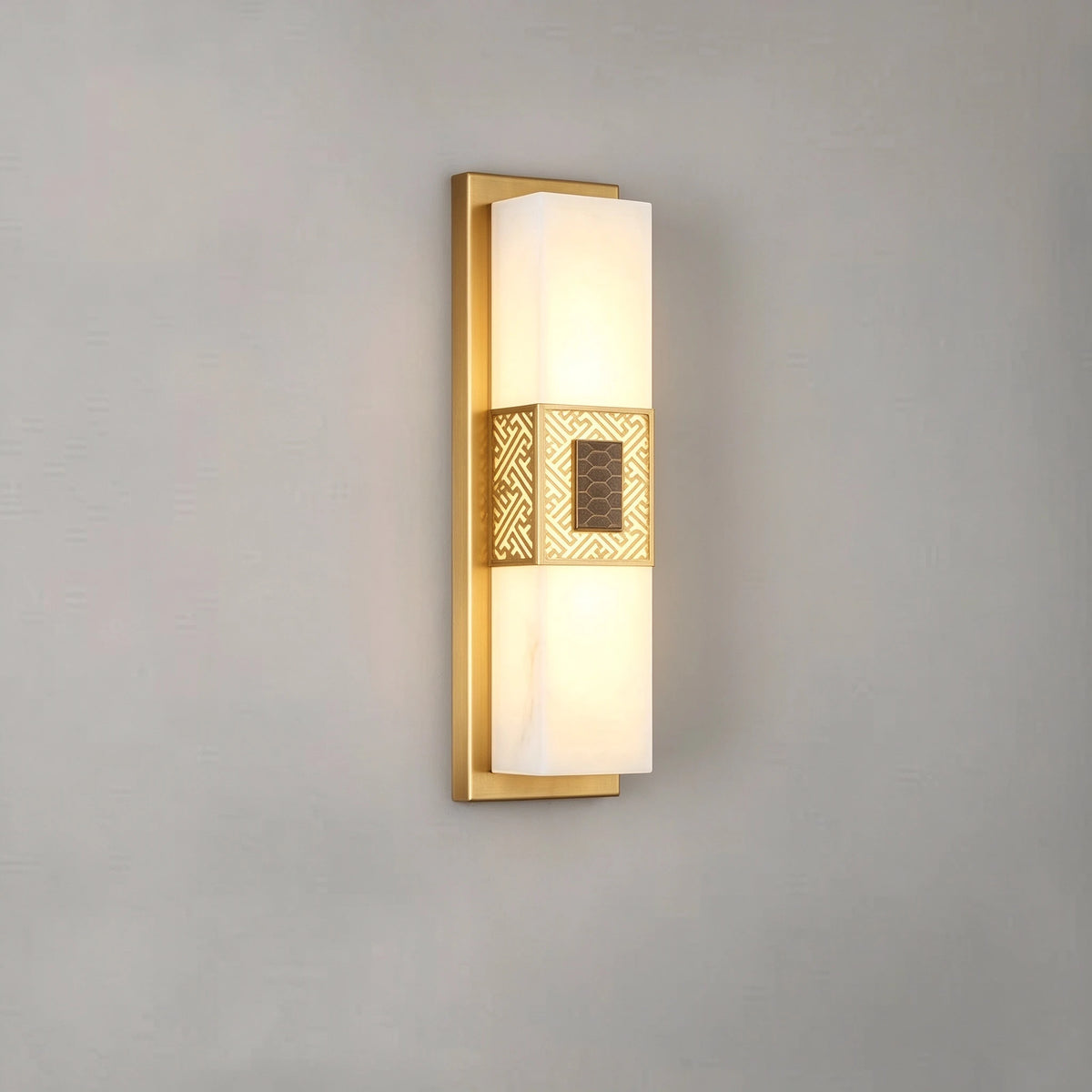 Modern Dark Finish Alabaster Wall Sconce Off State Studio Display