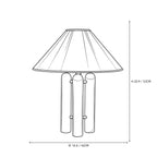 Modern Three-Column Marble Table Lamp Line Art Dimension Diagram