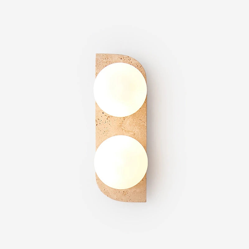 Travertine Double Globe Wall Sconce Studio Product Shot