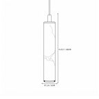 Modern Cylindrical Alabaster Art Glass Pendant Light Line Art Dimension Diagram
