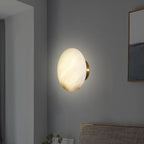 Modern Art Glass Wall Sconce Over Bedroom Nightstand