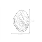 Modern Oval Alabaster Art Glass Wall Sconce Line Art Dimension Diagram