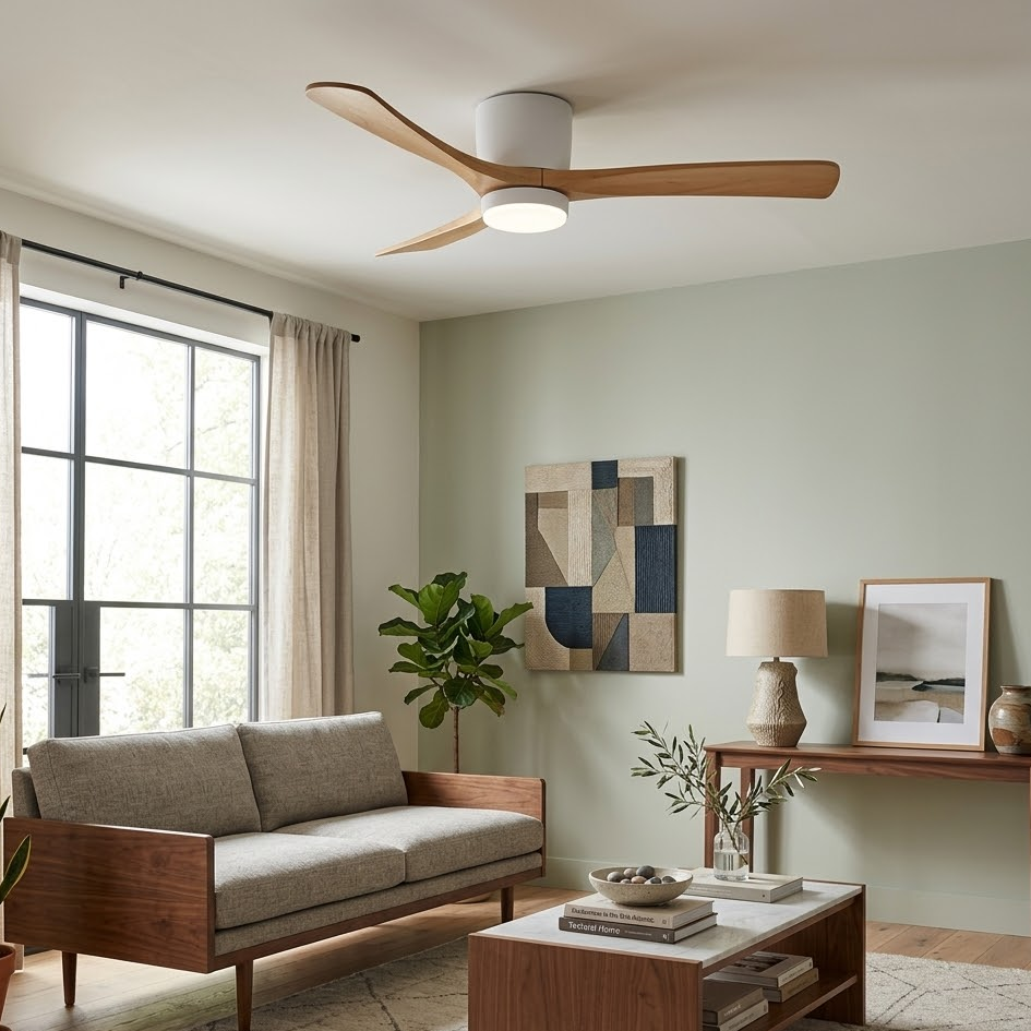 Nordic Wooden Ceiling Fan Light