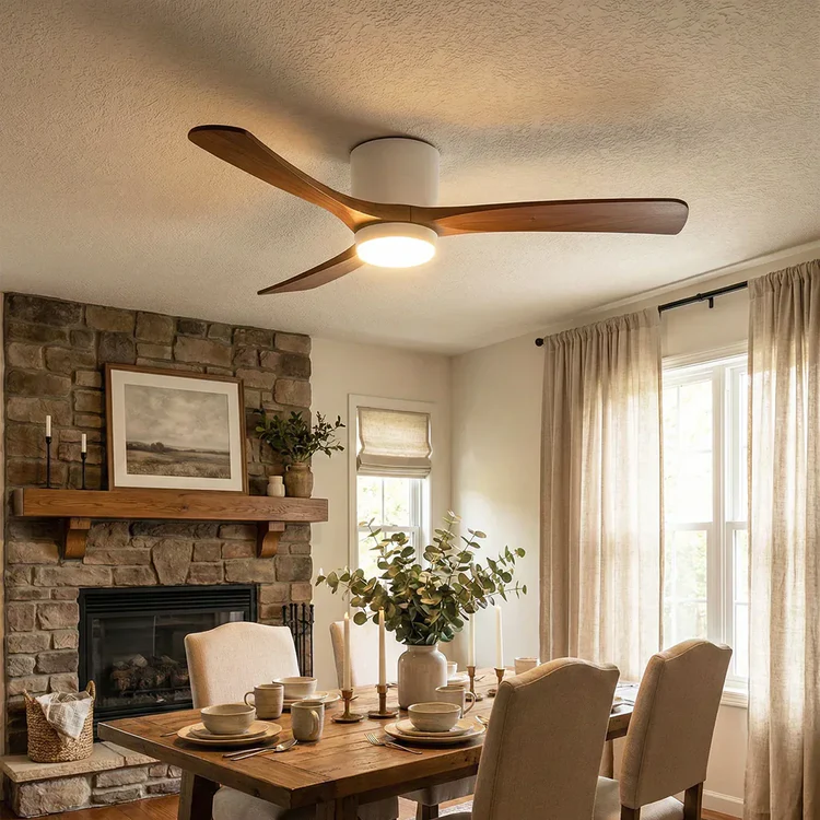 Nordic Wooden Ceiling Fan Light