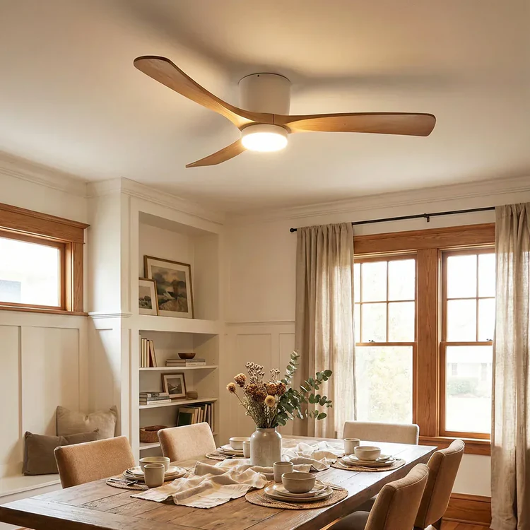 Nordic Wooden Ceiling Fan Light