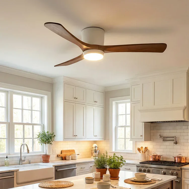 Nordic Wooden Ceiling Fan Light