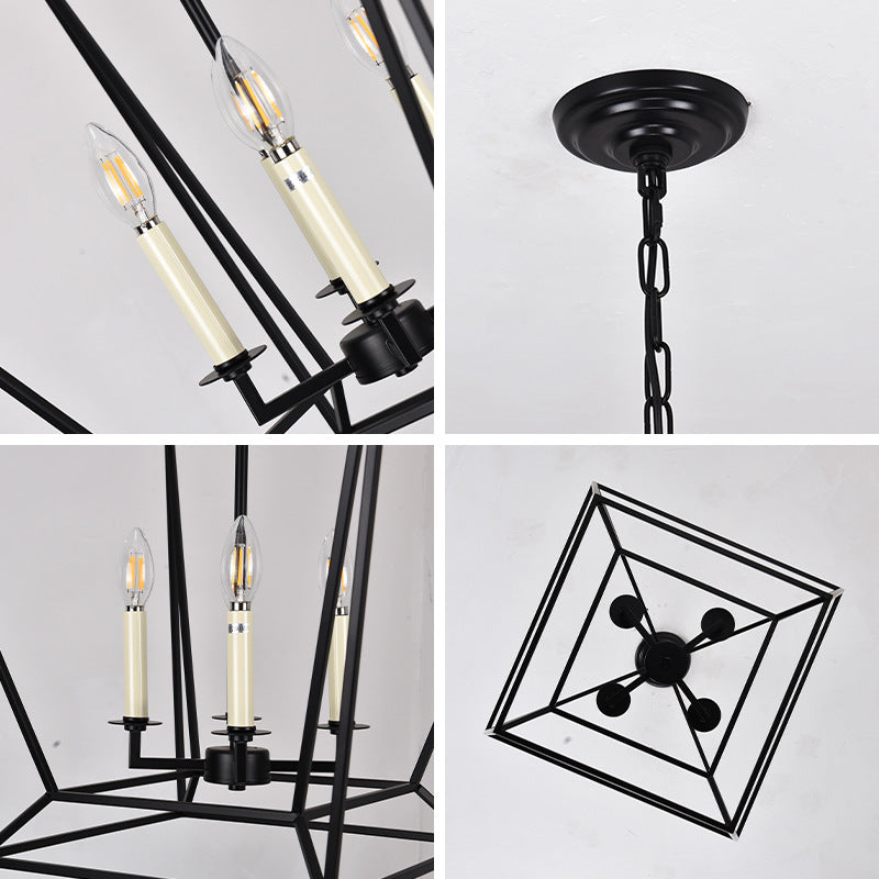 Geometric Cage Candle Chandelier