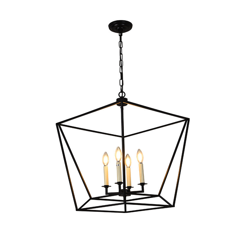 Geometric Cage Candle Chandelier