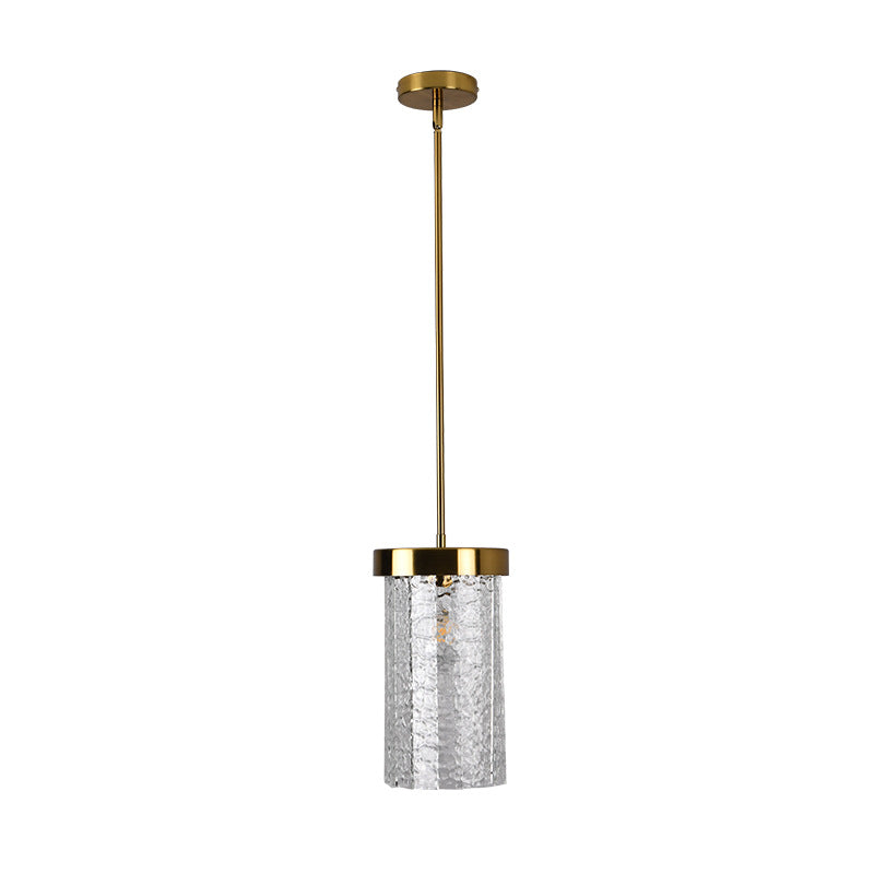 Textured Glass Cylinder Pendant Light
