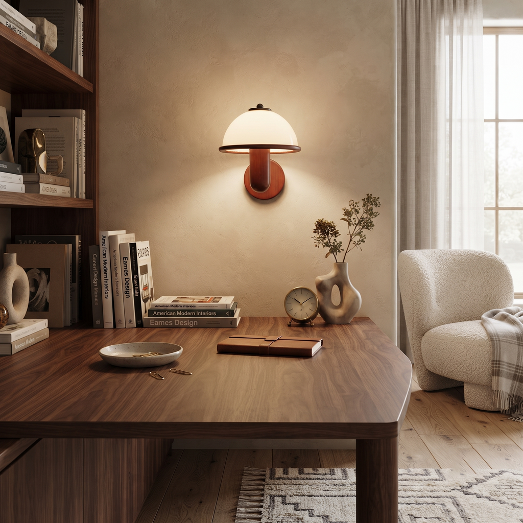 Oak Wood and PC Wall Sconce