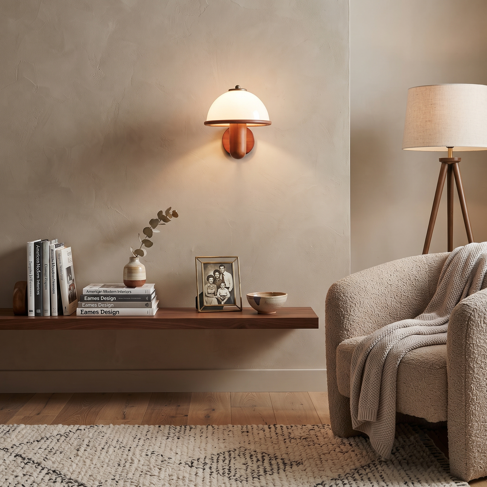 Oak Wood and PC Wall Sconce