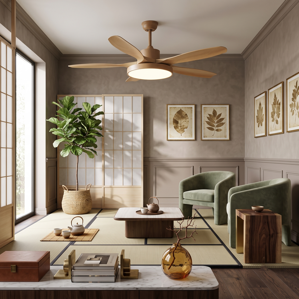 Oak Streamline Ceiling Fan