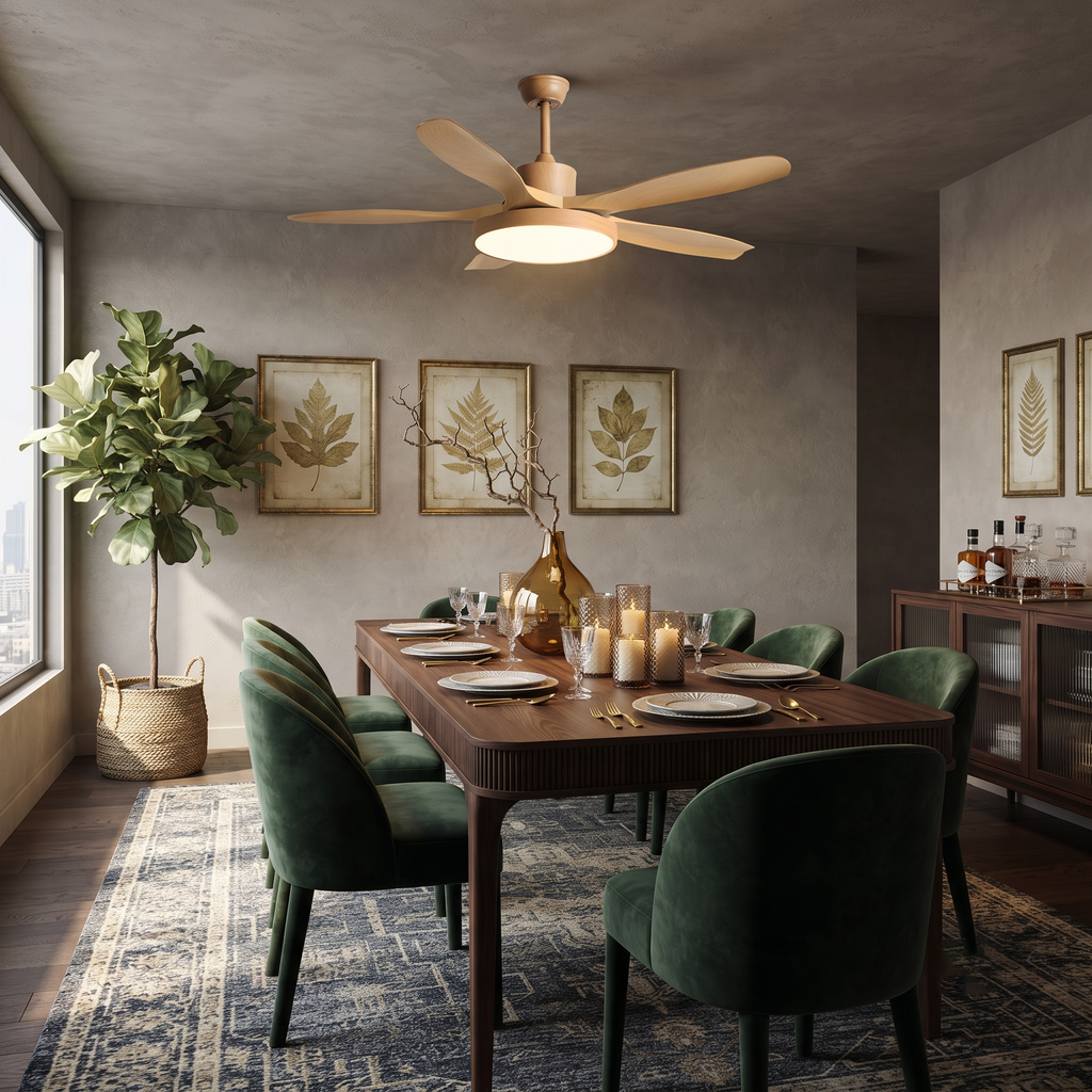 Oak Streamline Ceiling Fan