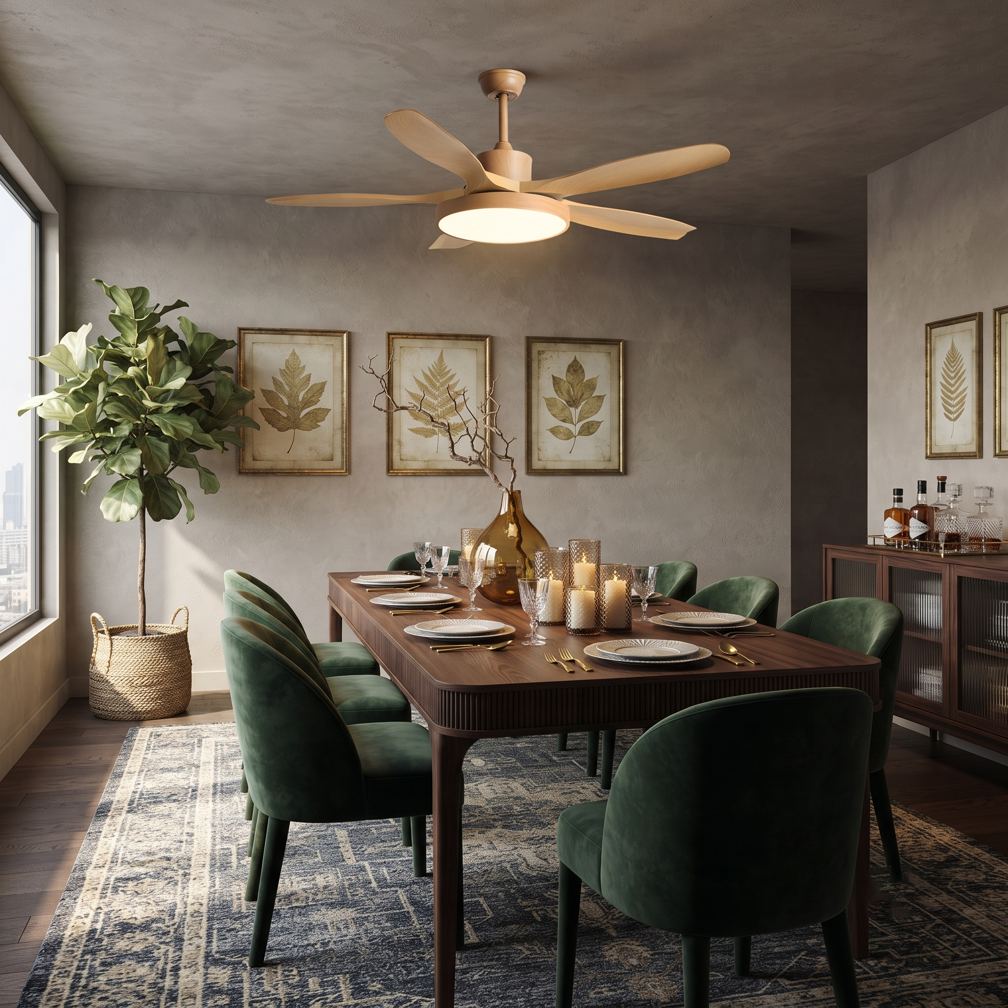 Oak Streamline Ceiling Fan