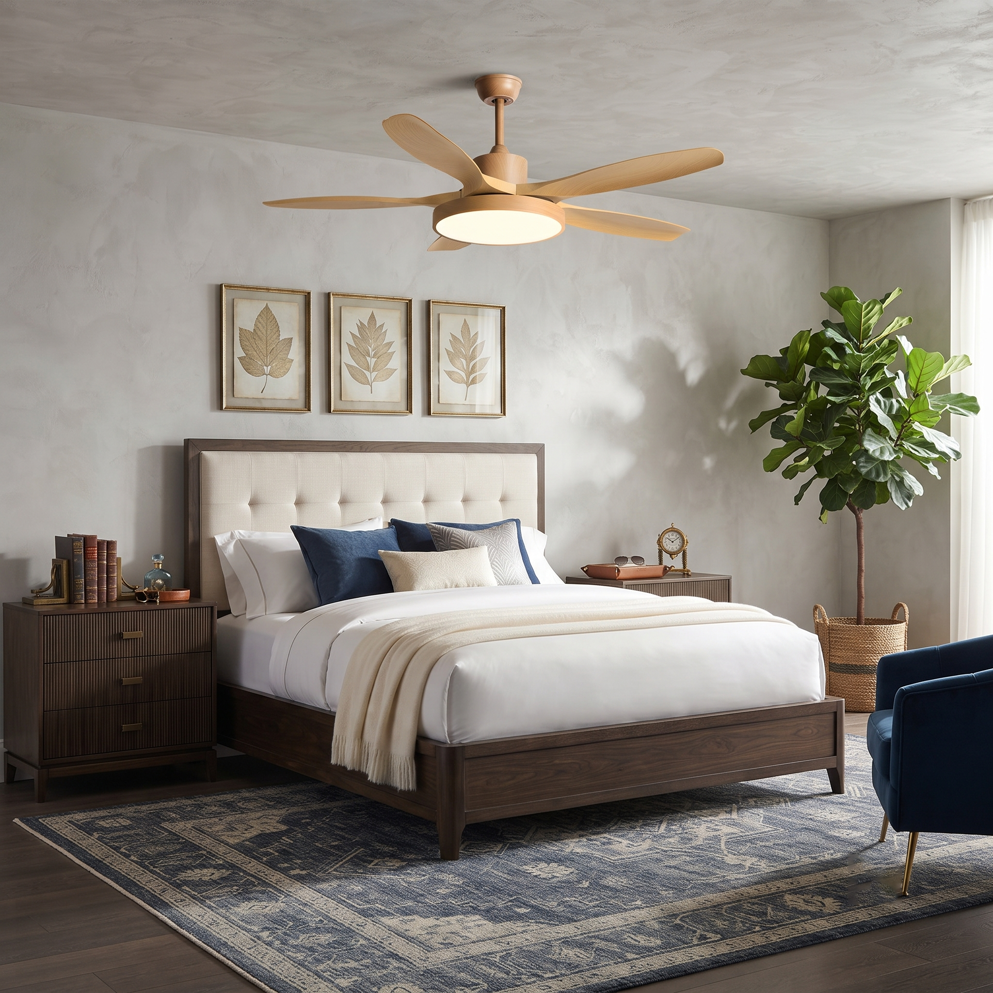 Oak Streamline Ceiling Fan