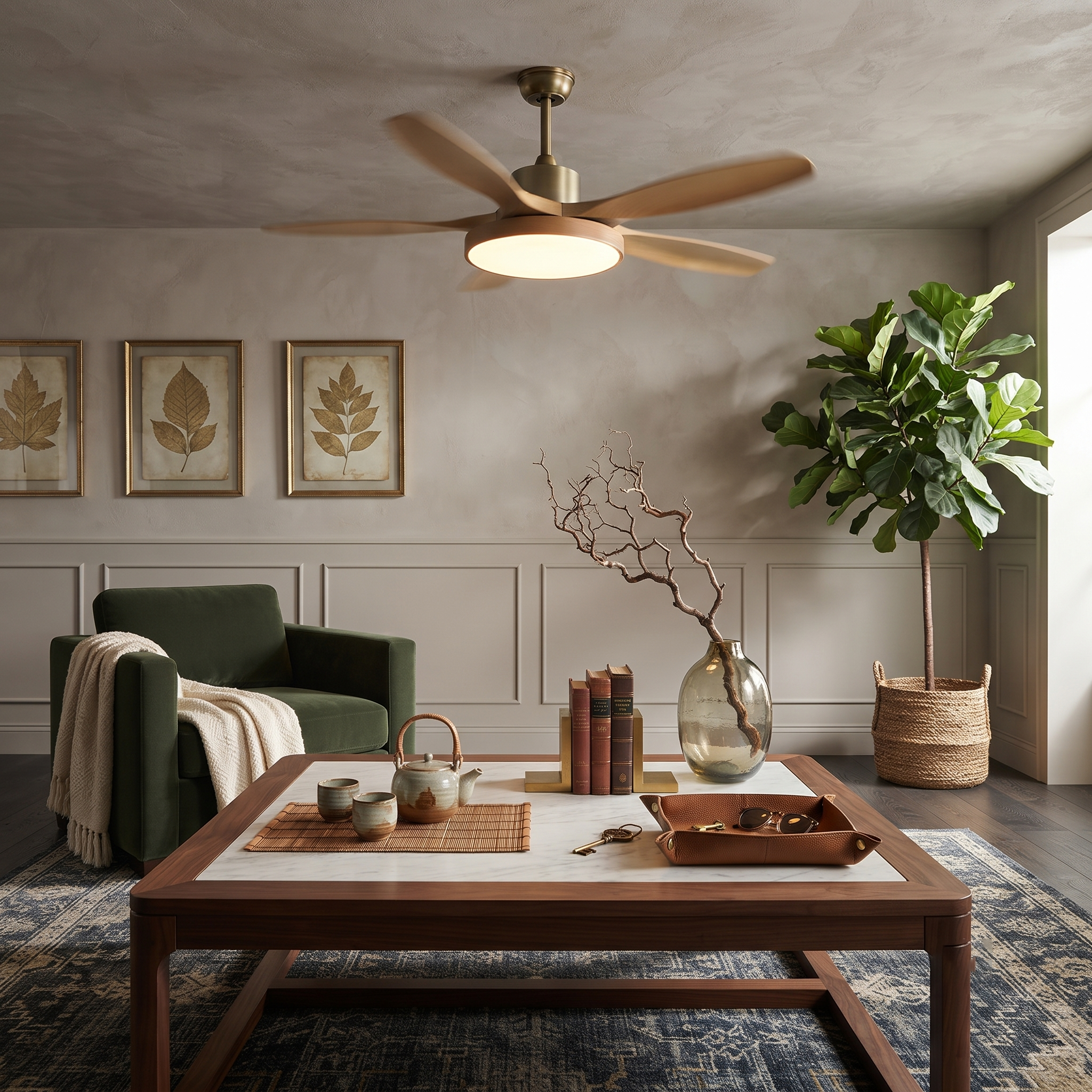 Oak Streamline Ceiling Fan