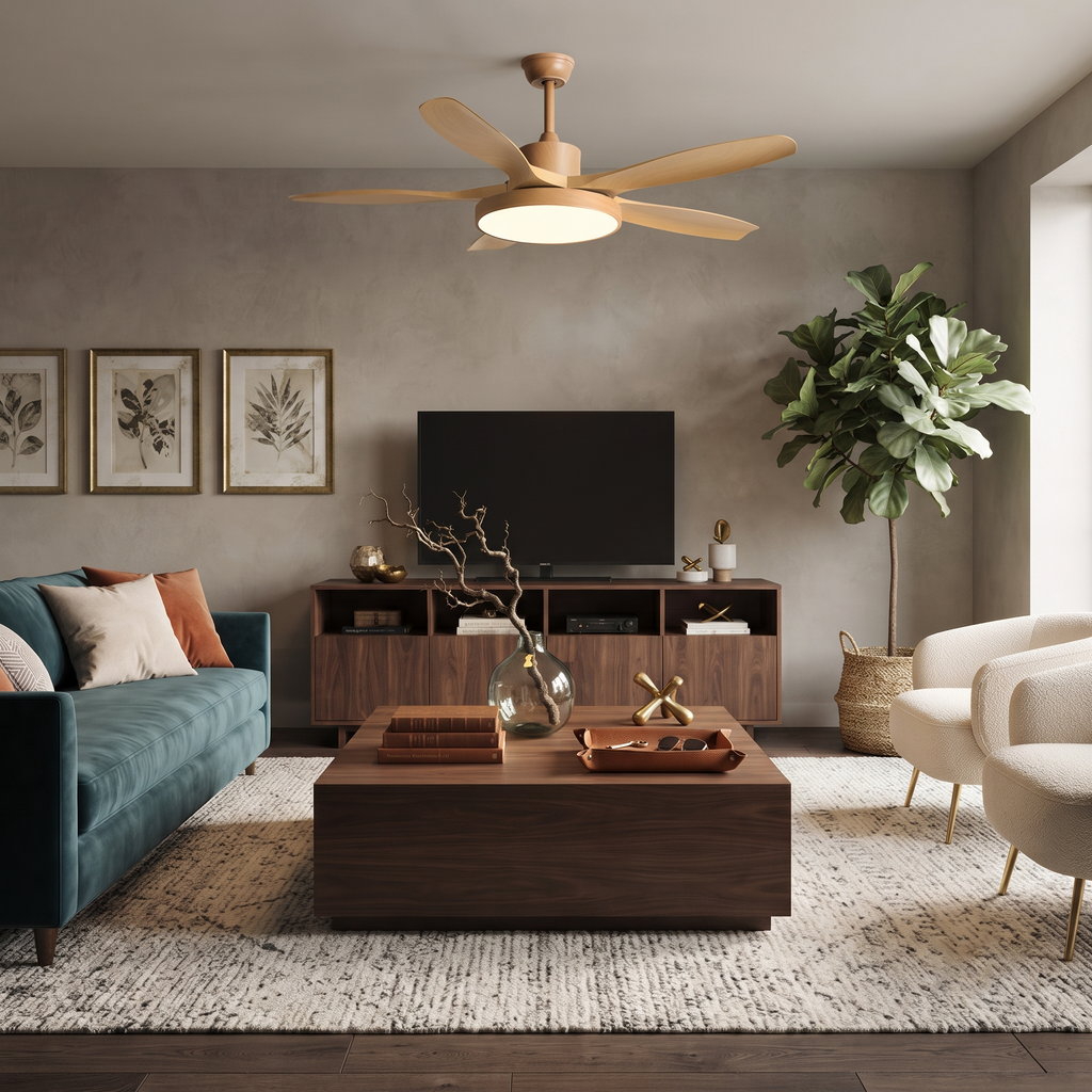 Oak Streamline Ceiling Fan
