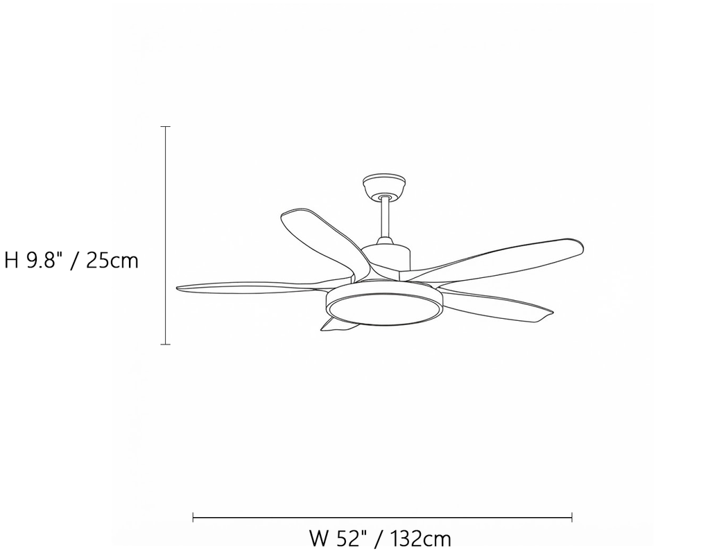 Oak Streamline Ceiling Fan
