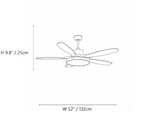 Oak Streamline Ceiling Fan