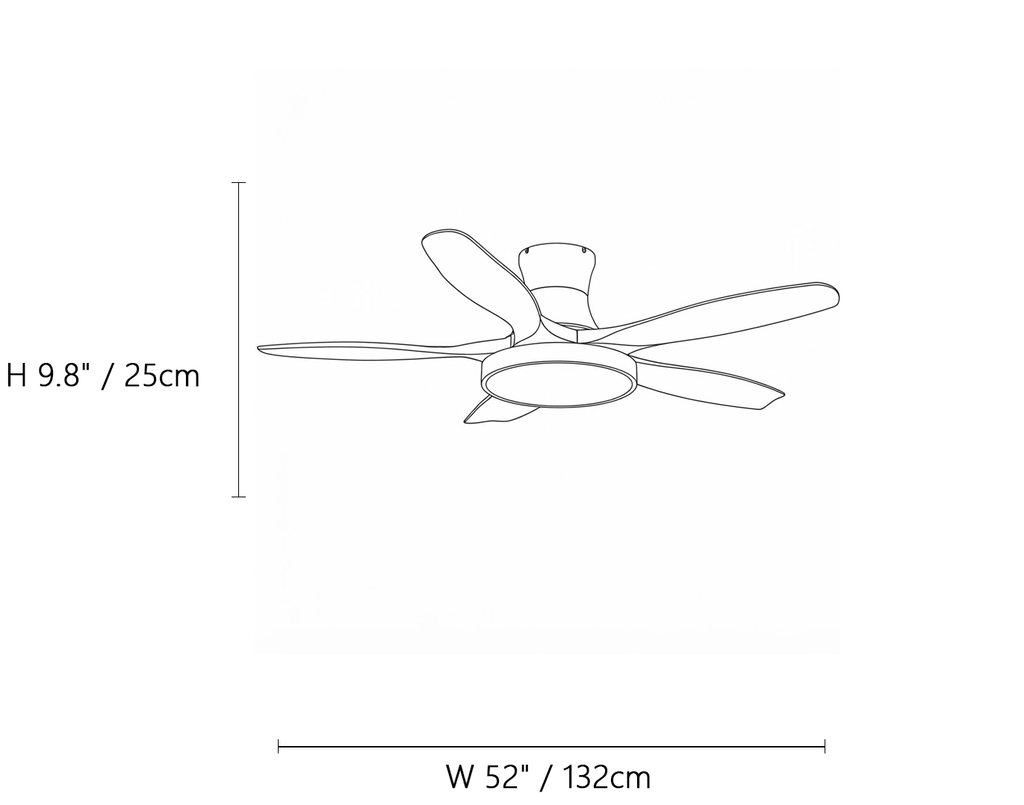 Oak Streamline Ceiling Fan