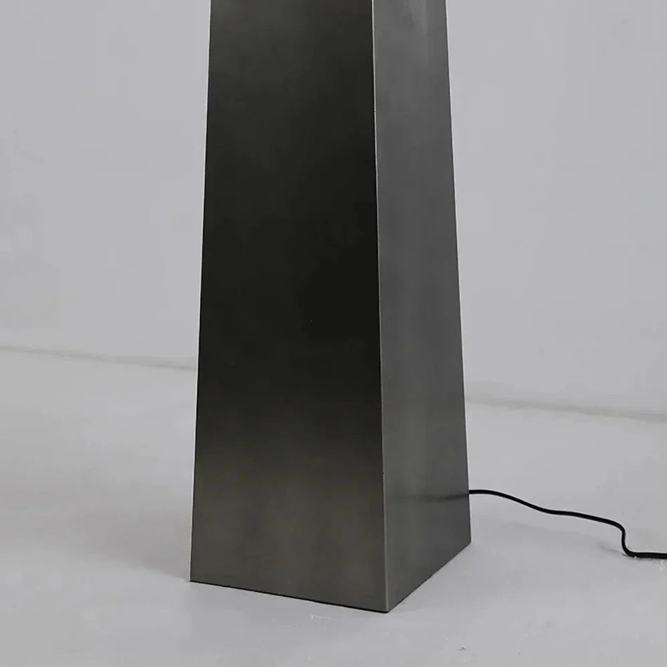 Detail View of Black Tapered Metal Lamp Base