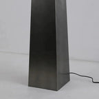 Detail View of Black Tapered Metal Lamp Base
