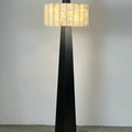Modern Black Tapered Base Alabaster Floor Lamp Studio Display