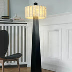 Modern Alabaster Floor Lamp Over Cozy Reading Corner