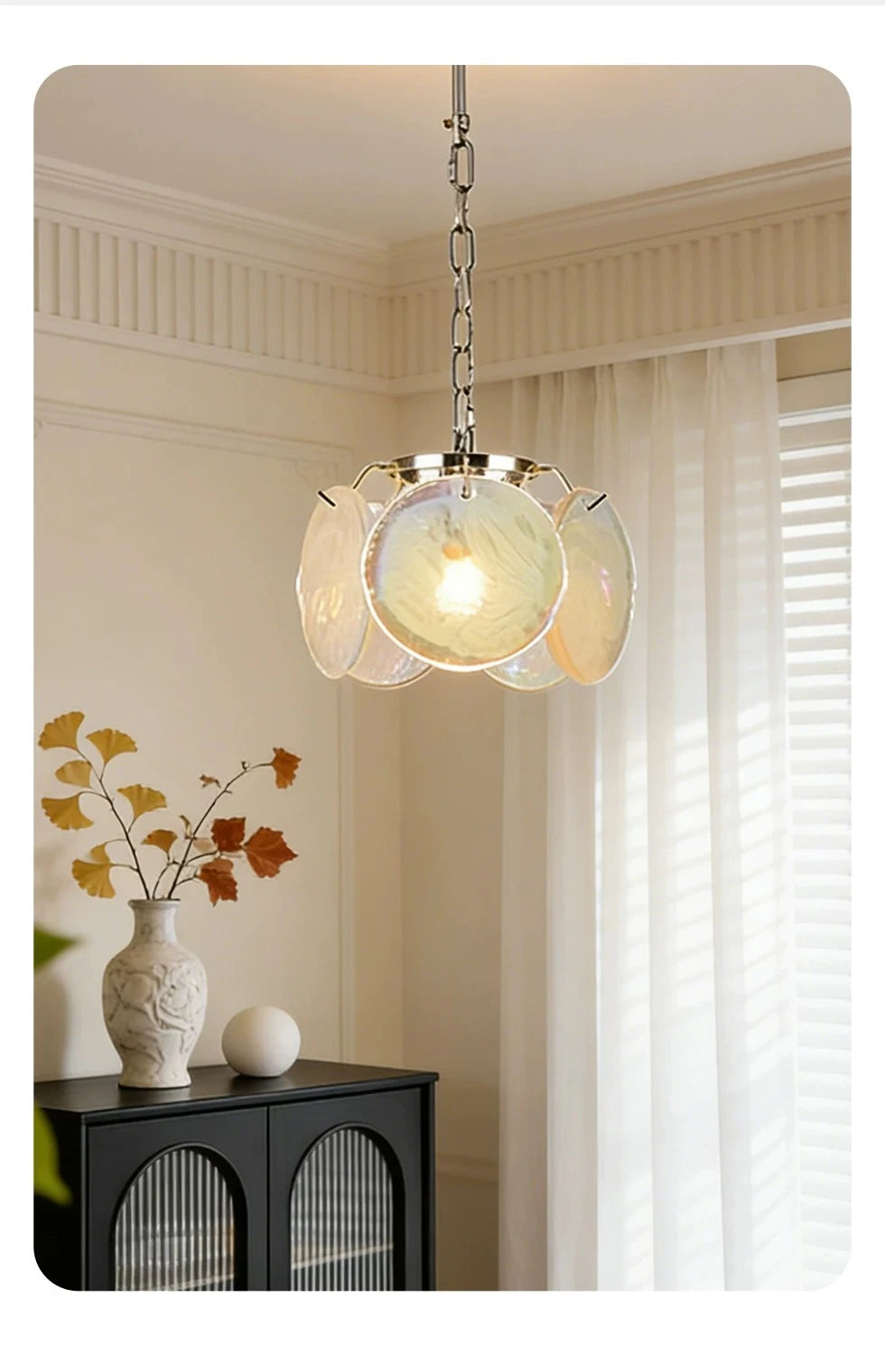 Modern Colorful Disc Pendant Light in Cozy Interior Setting