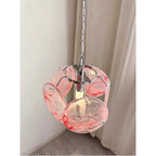 Modern Pink Colorful Disc Art Glass Pendant Light Studio Shot