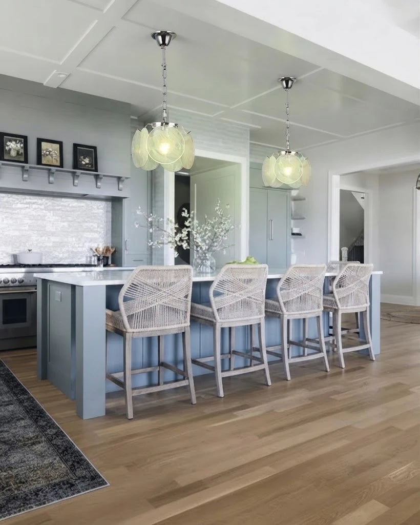 Modern Colorful Disc Pendant Lights Over Kitchen Breakfast Bar