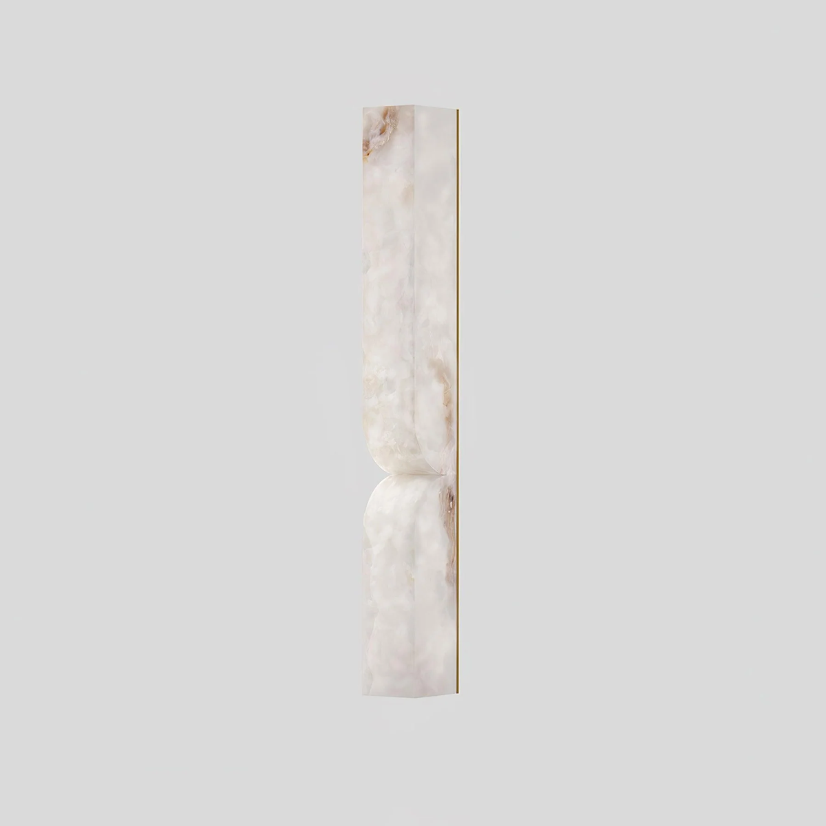 Side profile shot of Odyssey Wave alabaster wall light on neutral grey backdrop