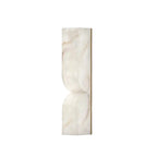 Modern Vertical Alabaster Wall Sconce with Fluted Design on Pure White Background