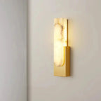 Illuminated Rectangular Alabaster Wall Sconce Studio Display