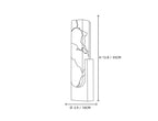 Rectangular Alabaster Wall Sconce Line Art Dimension Diagram